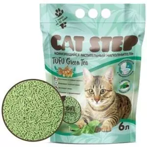 Наполнитель комкующийся растительный CAT STEP Tofu Green Tea 6 л