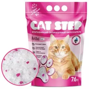 Наполнитель впитывающий силикагелевый CAT STEP Arctic Pink 7,6 л